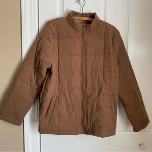 Womens Brown Quilted Bomber Jacket XL Cotton 
 Cozy Lightweight Boho Casual